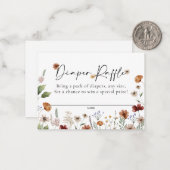 Floral Diaper Raffle Baby Shower Card ノートカード (正面/裏面インサイチュ)