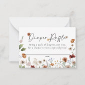 Floral Diaper Raffle Baby Shower Card ノートカード (正面)