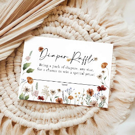 Floral Diaper Raffle Baby Shower Card ノートカード