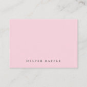 Floral Diaper Raffle Baby Shower Enclosure Card エンクロージャーカード (裏面)