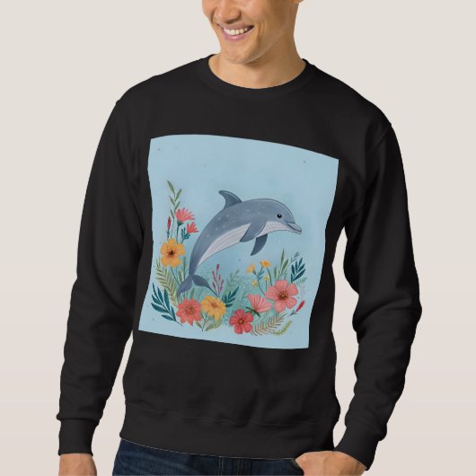 Floral Dolphin スウェットシャツ (正面)