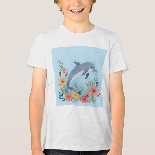 Floral Dolphin トライブレンドＴシャツ (正面)