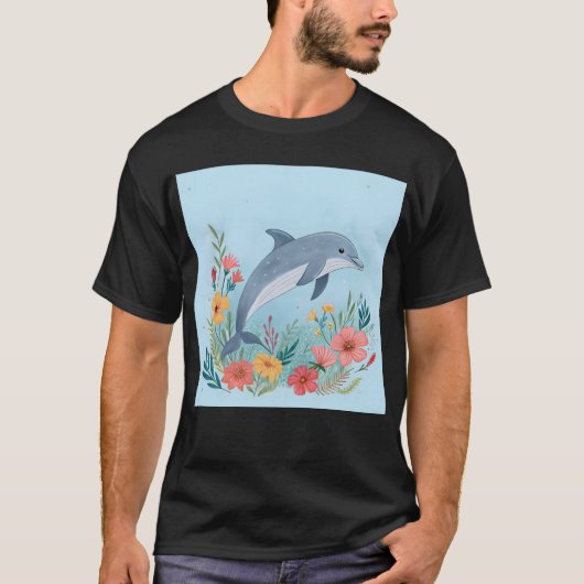 Floral Dolphin Tシャツ (正面)