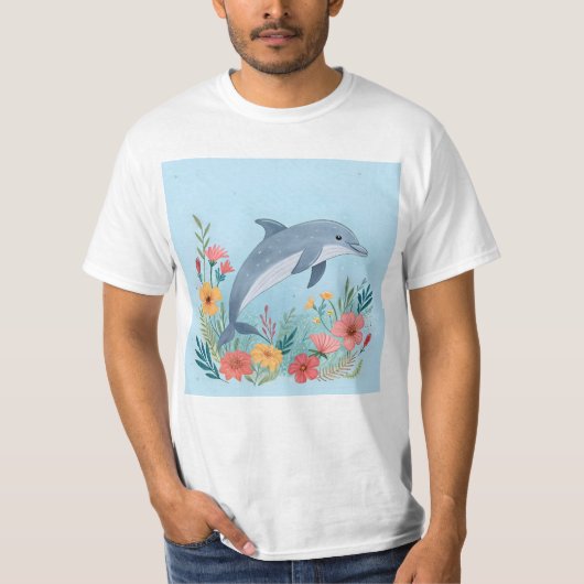 Floral Dolphin Tシャツ (正面)