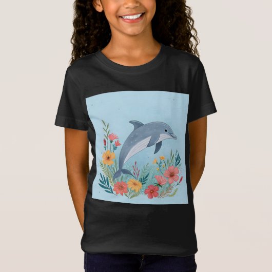 Floral Dolphin Tシャツ (正面)