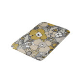 Floral Doodles Mustard Beige Taupe Grey Black バスマット (アングル)