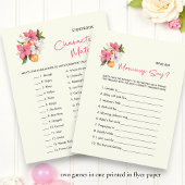 Floral double sided Baby Shower Games チラシ
