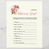 Floral double sided Baby Shower Games チラシ (正面)