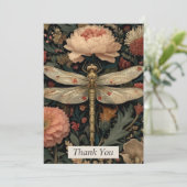 Floral Dragonfly Thank You Card 招待状 (スタンド正面)