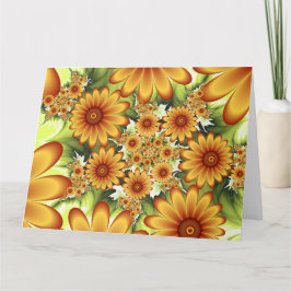 Floral Dream, Modern Abstract Flower Fractal Art サンキューカード