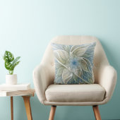 Floral Dream Pattern Abstract Blue Khaki Fractal クッション (椅子)