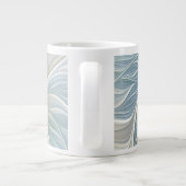 Floral Dream Pattern Abstract Blue Khaki Fractal ジャンボコーヒーマグカップ (裏面)