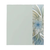 Floral Dream Pattern Abstract Blue Khaki Fractal ノートパッド (正面)