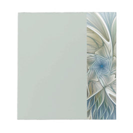 Floral Dream Pattern Abstract Blue Khaki Fractal ノートパッド