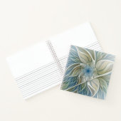 Floral Dream Pattern Abstract Blue Khaki Fractal ノートブック (内部)