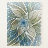 Floral Dream Pattern Abstract Blue Khaki Fractal プランナー手帳 (裏面)