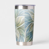 Floral Dream Pattern Abstract Blue Khaki Fractal 保温保冷タンブラー (左面)