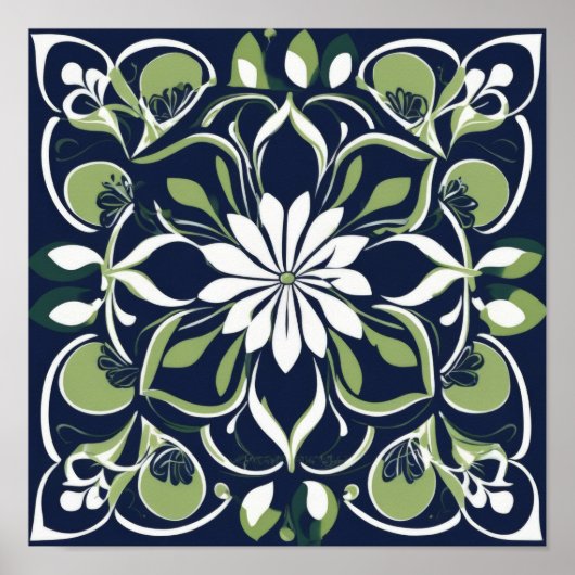 Floral - Druck, Hochwertiges Poster-Papier (Matt) ポスター (正面)