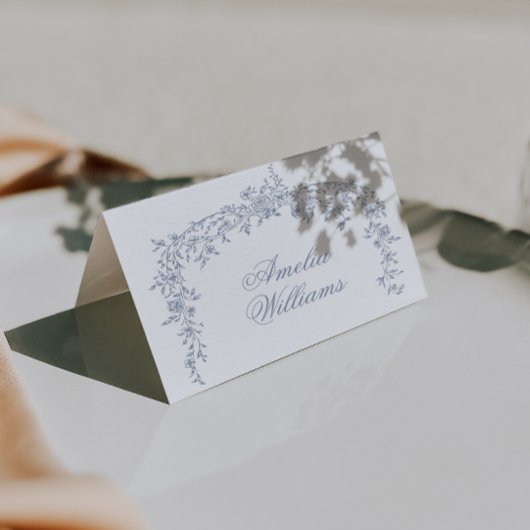 Floral Dusty Blue Boho Botanical Unique Wedding テーブルナンバー