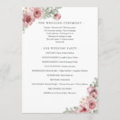 Floral Dusty Rose Elegant Wedding Program 招待状 (裏面)