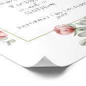 Floral Dusty Rose Gold Wedding Welcome Sign ポスター (角)