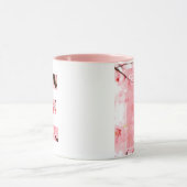 Floral E Initial Mug | Personalized Name & Traits マグカップ (中央)