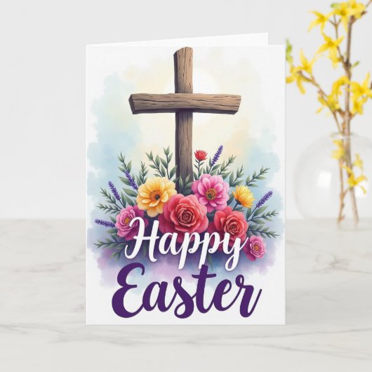 Floral Easter Blessing Card カード (黄色い花)