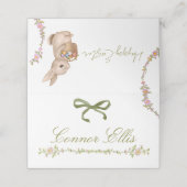 Floral Easter Bunny Folded プレイスカード (外部開封)