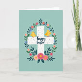 Floral Easter Cross Pattern Card カード (正面)