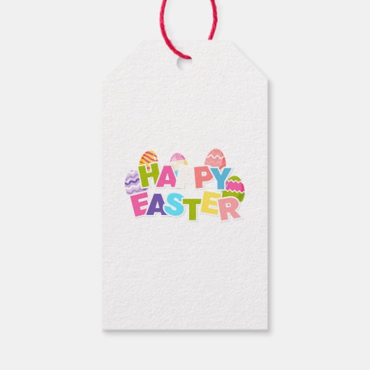 Floral Easter Eggs & Spring Roses Personalized ギフトタグ (裏面)