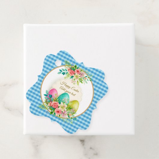 Floral Easter Eggs & Spring Roses Personalized フェイバータグ (インサイチュ)