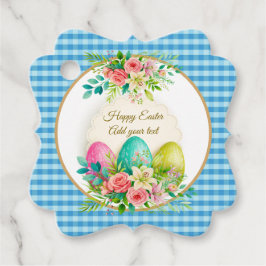 Floral Easter Eggs & Spring Roses Personalized フェイバータグ