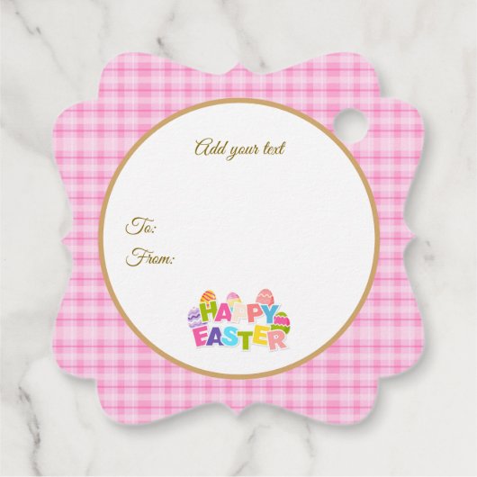 Floral Easter Eggs & Spring Roses Personalized フェイバータグ (裏面)