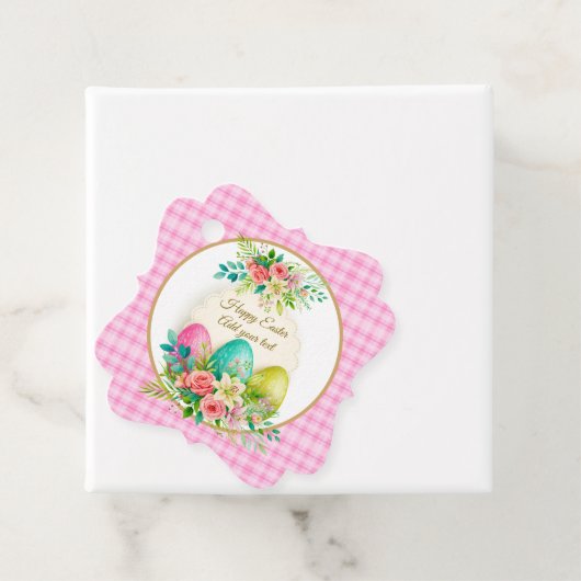Floral Easter Eggs & Spring Roses Personalized フェイバータグ (インサイチュ)