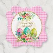 Floral Easter Eggs & Spring Roses Personalized フェイバータグ (正面)