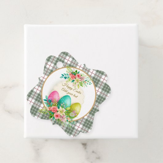 Floral Easter Eggs & Spring Roses Personalized フェイバータグ (インサイチュ)