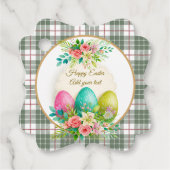 Floral Easter Eggs & Spring Roses Personalized フェイバータグ (正面)