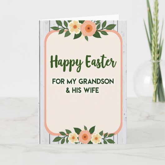Floral Easter Grandson Card カード (正面)