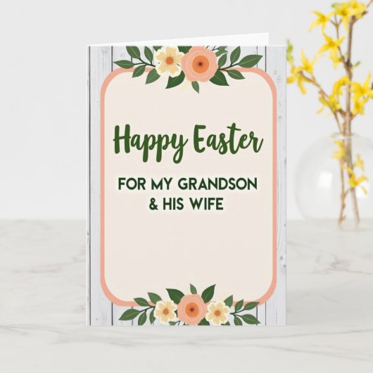 Floral Easter Grandson Card カード (黄色い花)