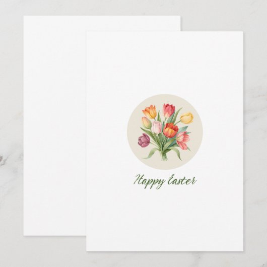 Floral Easter Party Invitation 招待状 (正面/裏面)