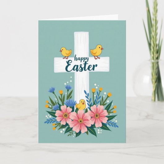 Floral Easter Scene Card カード (正面)