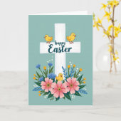 Floral Easter Scene Card カード (黄色い花)