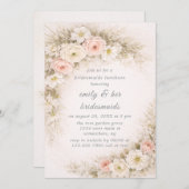 Floral Editorial Bouquet Bridesmaids Luncheon 招待状 (正面/裏面)