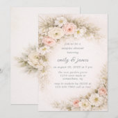 Floral Editorial Bouquet Couples Shower 招待状 (正面/裏面)