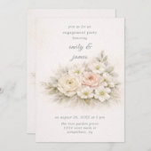 Floral Editorial Bouquet Engagement Party 招待状 (正面/裏面)