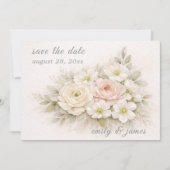 Floral Editorial Bouquet save the date cards (正面)