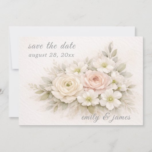 Floral Editorial Bouquet save the date cards (正面)