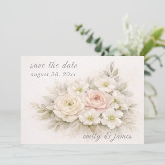 Floral Editorial Bouquet save the date cards (スタンド正面)