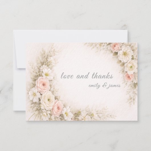 Floral Editorial Bouquet save the date cards サンキューカード (正面)