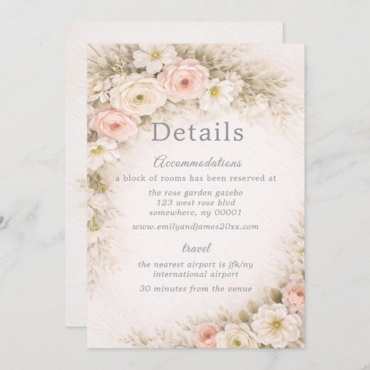 Floral Editorial Bouquet Wedding Details 招待状 (正面/裏面)